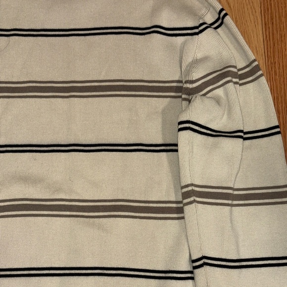 Mango Men's Cream and Brown Striped Crewneck Sweater - Picture 11 of 14